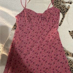 Urban Outfitters Pink Red Floral Mini Dress M